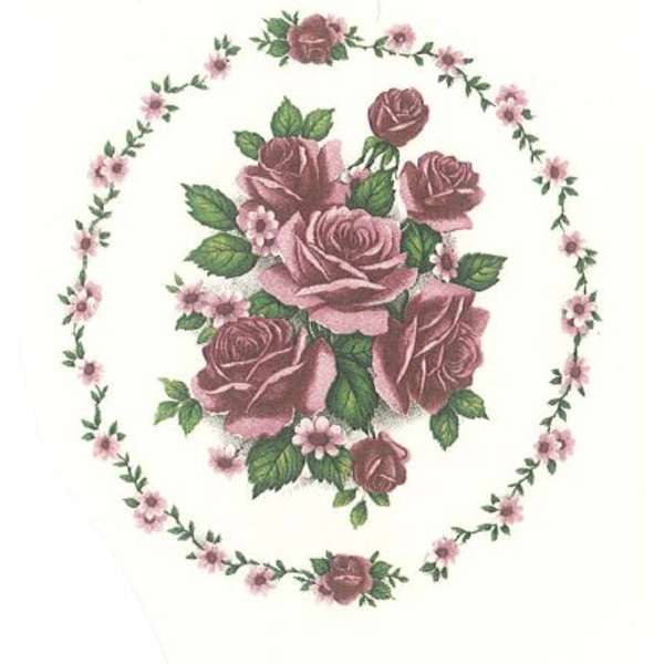 Vaaleanpun.Ruusut + ornamentti 8122 (54)