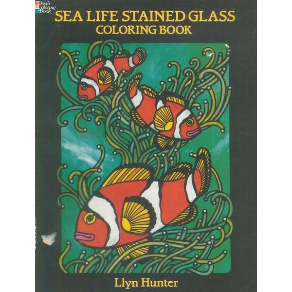 Sea Life Stained Glass coloring book(uusi)