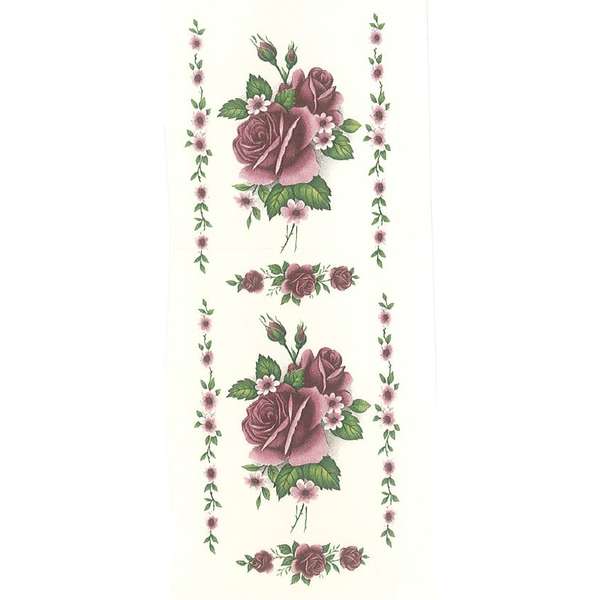 POISTO Vaaleanpun.Ruusut + raita ornamentti 8122 (54)