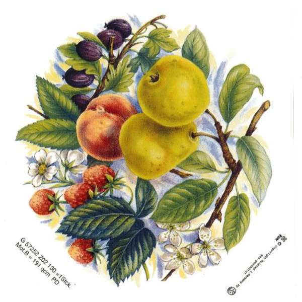 Päärynät ja mansikat lasisiirtokuva (P.358)
